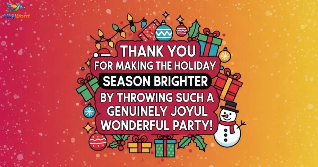 Thank You Messages for Holiday Party Hosts