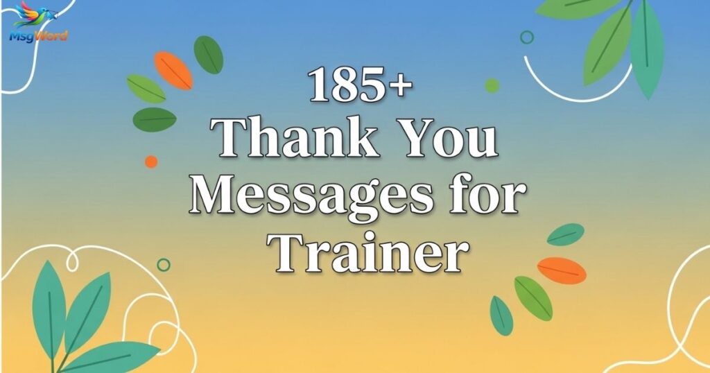 Thank You Messages for Trainer