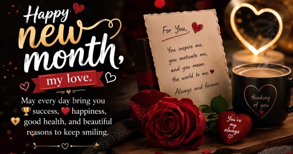 SWEET & ROMANTIC NEW MONTH WISHES FOR HIM